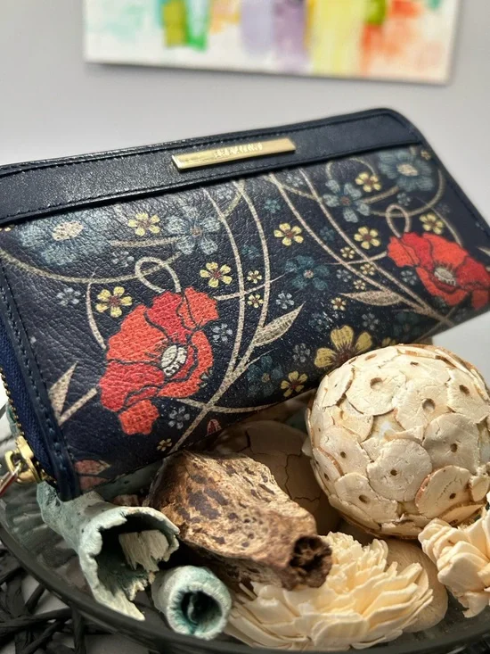 Brahmin Large Duxbury Navy Baronia Floral Satchel & Matching Suri Wallet - Picture 13 of 16